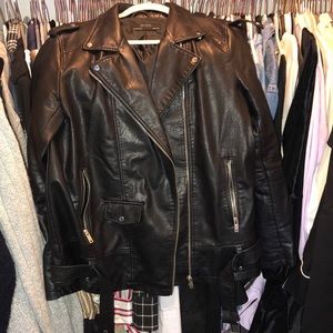 Black leather jacket